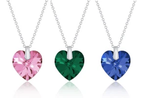 Heart Necklace Made with Swarovski Crystals - Picture 1 of 13