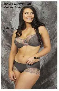 Beautiful Romiila Stellar Steel Underwire Bra Only 32/38 E F G GG H HH J - Picture 1 of 3