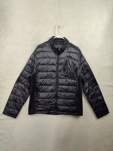 Guess Men Jacket Large Black 100% Nylon Long Sleeve Full Zip Lightweight Puffer - Picture 1 of 18