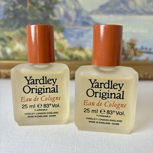 Vtg Original Formula YARDLEY Eau de Cologne For Men 25 ml X 2 Bottles NEW - Picture 1 of 5