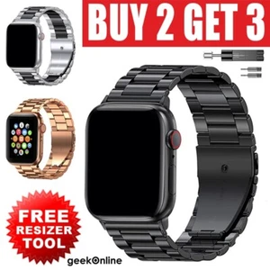 For Apple Watch Band Series 10 9 8 7 6 5 SE ULTRA 2 38/42/49mm Stainless Steel - Picture 1 of 33
