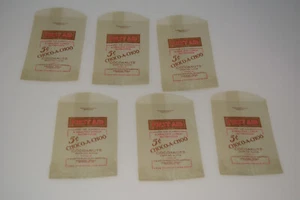 Lot/Six Vintage FIRST AID SODA CHOCO-A-CHOO Cocoanuts 5¢ Candy Bag NOS 6 Unused - Picture 1 of 3