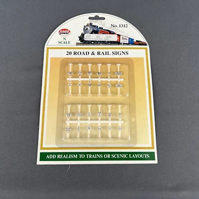 Model Power N Scale Set of 20 Road & Rail Signs #1312 - NIB - Please READ - Image 1 of 4