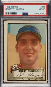 1952 Topps #313 Bobby Thomson High Number PSA GOOD 2 - Picture 1 of 2