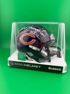 Dan Hampton handsignierter/signierter Chicago Bears HOF 2002 Mini Helm Beckett  - Bild 1 von 3