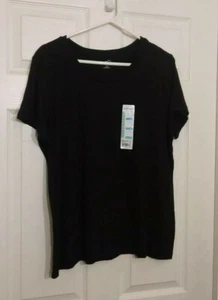 Eddie Bauer Women's Size XL Scoop Neck Short Sleeve Black T-shirt ☆ NEW ☆ NWT ☆ - Picture 1 of 10