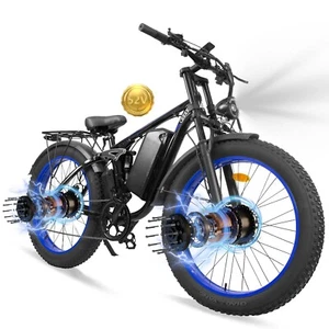 3000W Dual Motor E-Bike Electric Bicycle 26" FatTire 52V/ 25Ah 100Miles - Picture 1 of 12