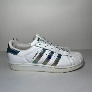 Size 5.5 - Youth Adidas Originals Superstar J Iridescent Stripes shoes Lace Up - Picture 1 of 7