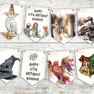 Harry Potter Banner Compleanno Bunting Appeso Decorazione Personalizzata - Foto 1 di 1