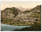St Maurice and Dent du Midi Valais Alps of Switzerland c1900 OLD PHOTO