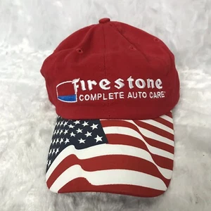 New Firestone Complete Auto Care Red Whte Blue Flag Patriotic Hat Cap Adjustable - Picture 1 of 5