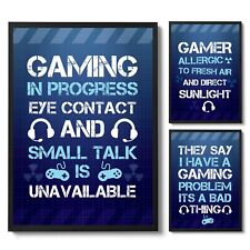 Gaming Wall Art Boys Bedroom Prints / Gamer Accessories / Novelty Gift For Boys