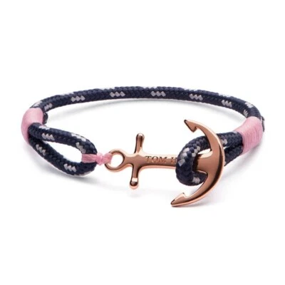 Tom Hope Rose Gold Anker Armband Textil Blau Rosa Roségold  XS 16,5 cm  TM0140 - Bild 1 von 4