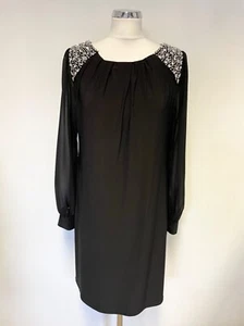 BILLIE & BLOSSOM BLACK JEWEL TRIMMED SPECIAL OCCASION SHIFT DRESS SIZE 16 - Picture 1 of 5
