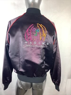 Chaqueta de satén vintage de 2 tonos John Lennon Imagine Self Portrait años 80 talla grande Foto 1 de 4
