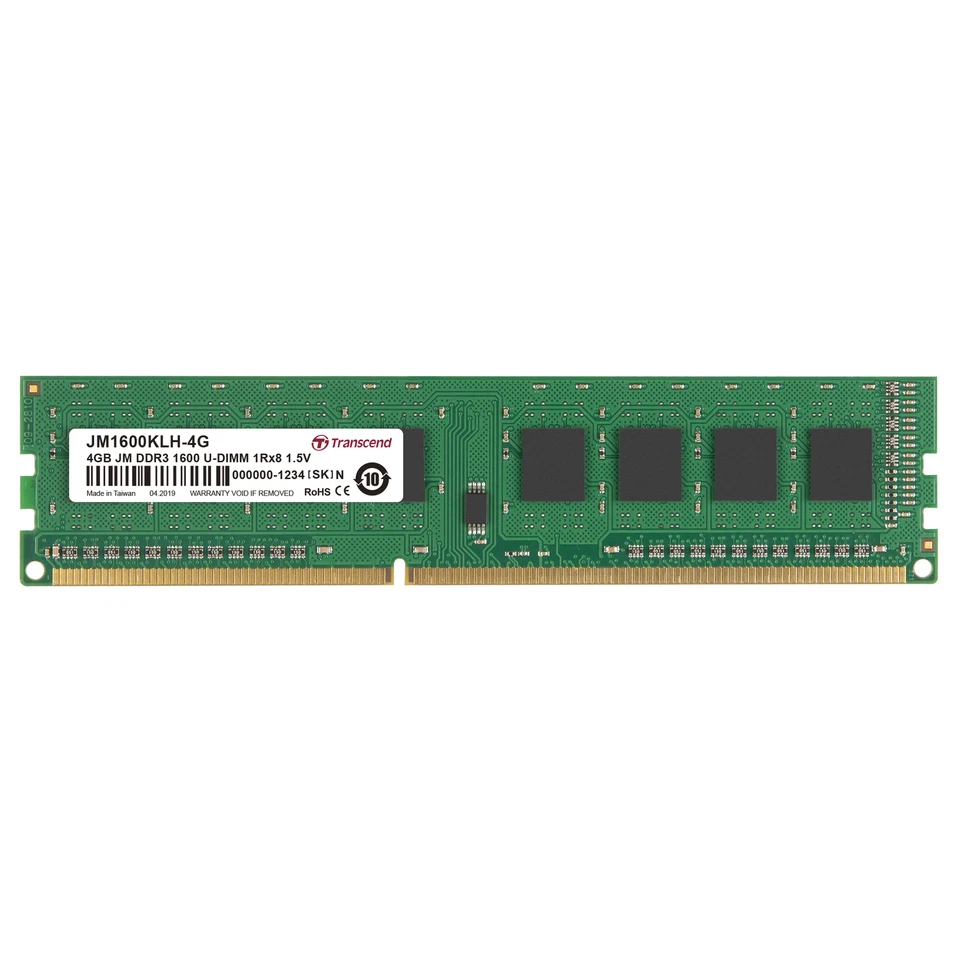 4GB Transcend JetRAM DDR3 1600MHz CL11 1.5V Desktop Memory Module - Image 1 of 1
