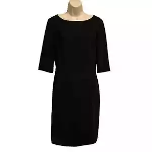 Donna Degnan schwarz Langarm Shiftkleid hinten Reißverschluss Größe 8 gebraucht - Bild 1 von 9