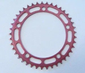 ~ Nice Old School BMX SR Red Anodized 41T Alloy CHAINRING Sprocket Japan ~ - Picture 1 of 5