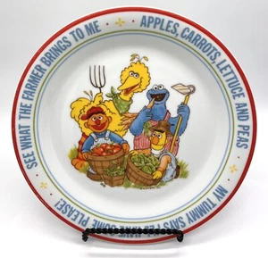 Plato de porcelana vintage Sesame Street 8,5" Muppets agricultor va al mercado Newcor - Imagen 1 de 7