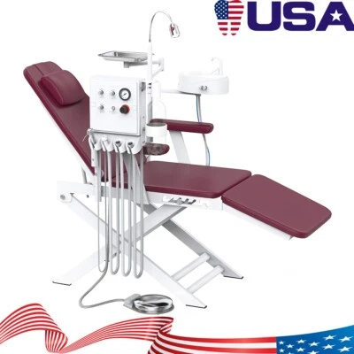 Dental Portable Folding Chair LED Light Turbine Unit Waste basin Water supply - Image 1 of 4