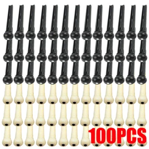 100Pcs Ivory Black Acoustic Guitar Bridge Pins Pegs String Nail End US STOCK - Picture 1 of 10