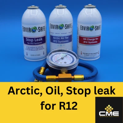 Soporte refrigerante aire acondicionado Envirosafe para R12, detener fugas, Ártico, carga de aceite Foto 1 de 3
