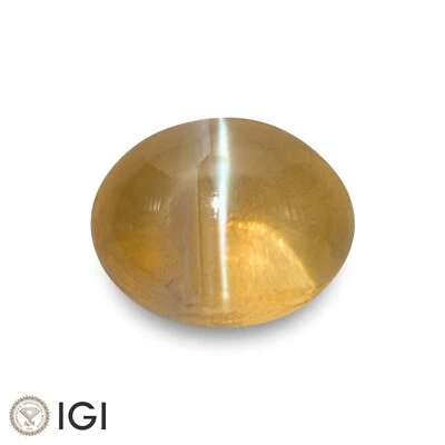 Certificado IGI CEYLONESE Crisoberilo Ojo de Gato 2.86 Ct. Natural Sin Tratar OVAL Foto 1 de 4