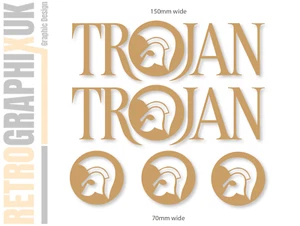 GOLD Trojan Records Stickers 150mm & 70mm Ska Reggae Skinhead Scooters TRJ. - Picture 1 of 10