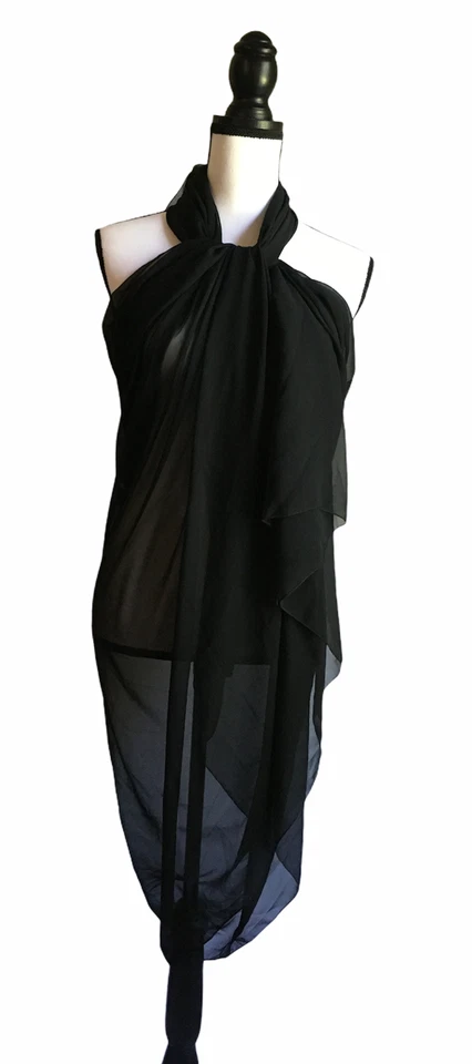 Laleela Plus Women's XL Black Sarong Wrap  Pool Cruise 100% Terivoile  - Изображение 1 из 4