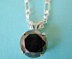 2.88ct 100% REAL EARTH MINED NATURAL BLACK DIAMOND NECKLACE, CERTIFICATE,PENDANT - Picture 1 of 11