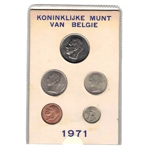 Bélgica - Série 5 Monedas 1971 Bu UNC Baudouin I - Texto - Imagen 1 de 2