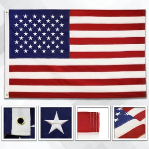 Bestickte US-Flagge 3x5 Fuß bestickt amerikanische Hausflagge 3' x 5' USA-Flagge - Bild 1 von 4