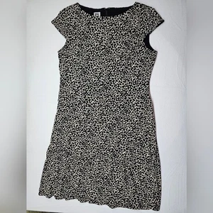 Anne Klein Kleid Animal Print schwarz beige Karriere Freizeit knielang - Bild 1 von 6