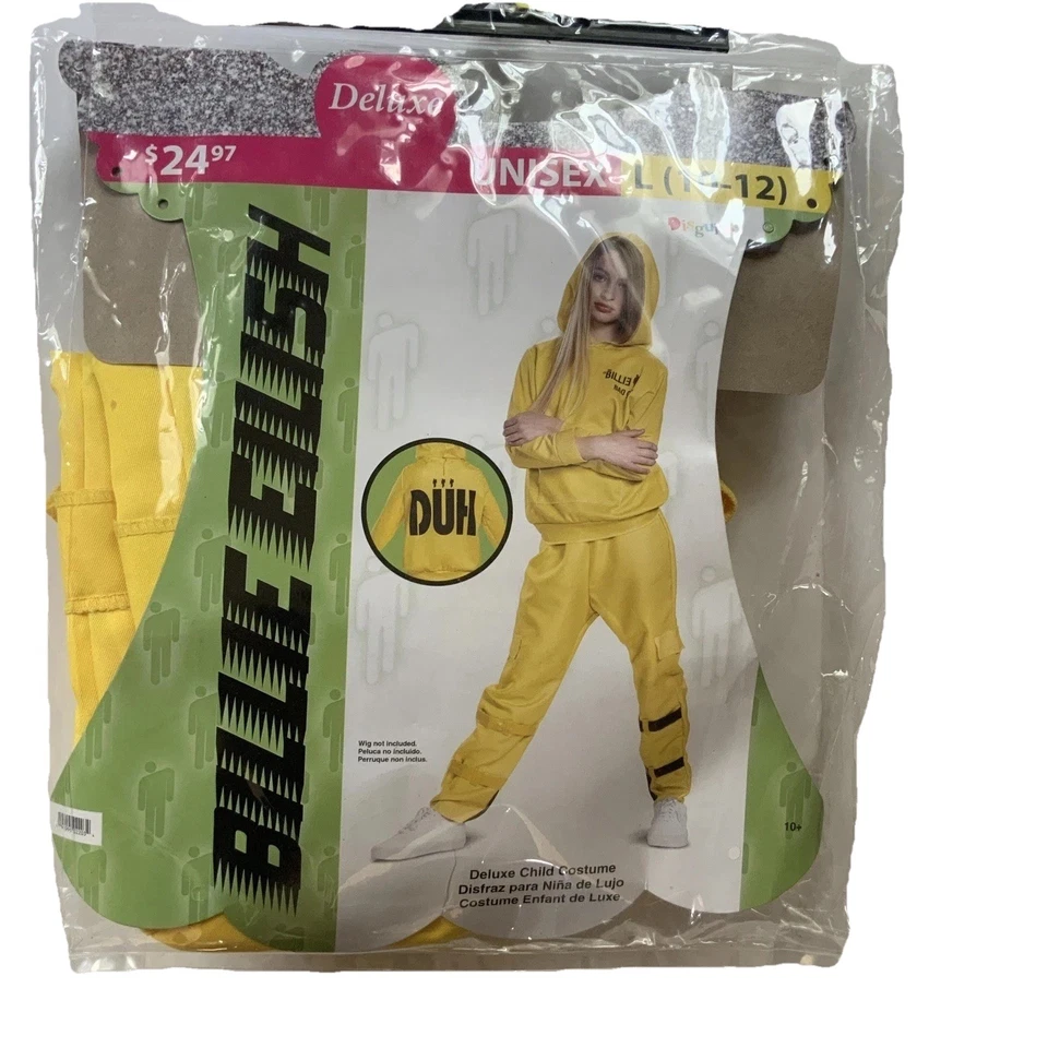 Disfraz Niño Clásico Oficial Amarillo Billie Eilish Disfraz, Talla Grande (10-12) Foto 1 de 1