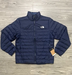 The North Face Men’s Minoqua Down Jacket Full Zip Medium Navy NWT 180 Authentic - Picture 1 of 4