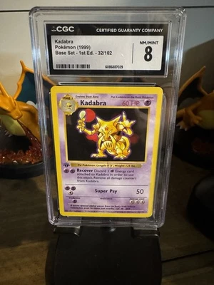 Pokemon Card Kadabra Base Set Shadowless 1st Edition  #32 CGC 8 Mint Low Pop - Image 1 of 3