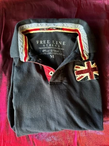 Camisa polo Free Line Athens 100 % algodón para hombre manga corta mediana azul/rojo - Imagen 1 de 8