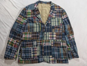 Polo Ralph Lauren Vintage Madras Patchwork Jacket Blazer Coat XXL Custom Fit - Picture 1 of 21