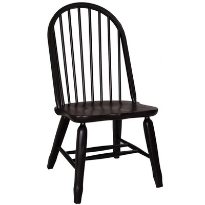 Treasures Bow Back Side Chair - Black in Rustic Oak - Image 1 of 4