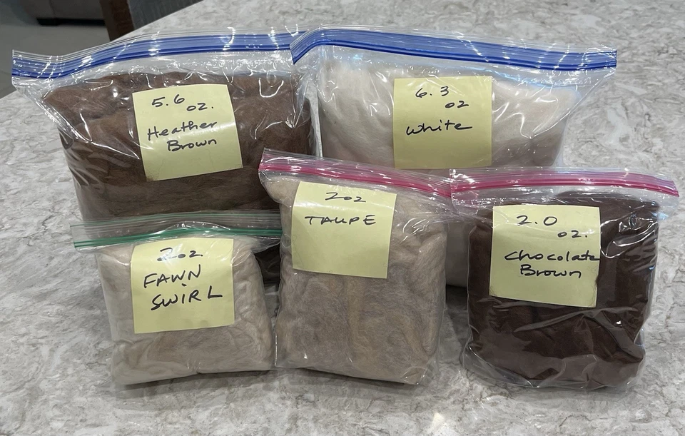 ALPACA ROVING 100% Farmer Raised Wool ONE POUND Variety of Natural Colors NEW - Image 1 of 4