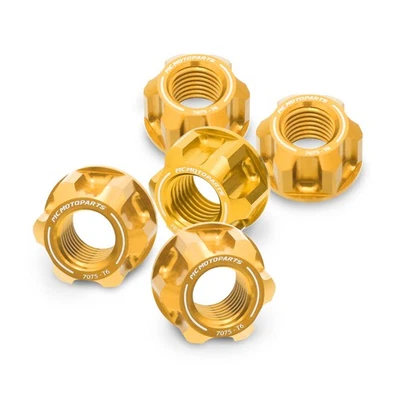 Tuercas de piñón traseras doradas CNC Racing M12 para Honda VTR1000F Super Hawk 1000 98-06 Foto 1 de 4