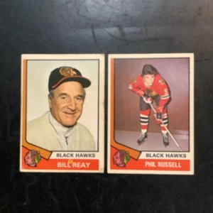 CHICAGO BLACKHAWKS 2 CARD LOT 1974-75 OPC Canada #204 Billy Reay #226 Russell ! - Picture 1 of 6