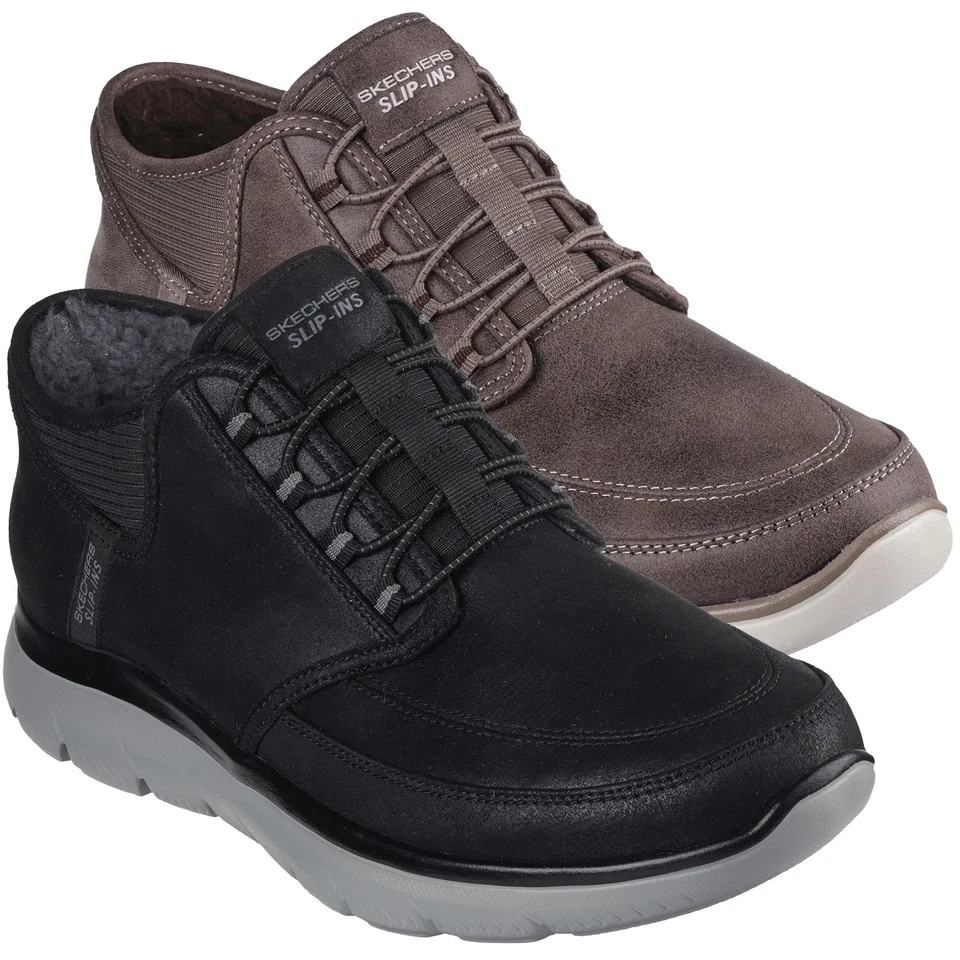 Herren Skechers Summits Siegul Slipper Leger Smart Stiefeletten Größen 7 bis 13