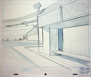 The Funky Phantom 1971 Production Hand-Drawn Pencil Background Hanna-Barbera - Imagen 1 de 2