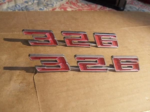 TWO ORIGINAL 1967 PONTIAC 326 FENDER EMBLEM 9787904 Firebird Lemans Tempest - Picture 1 of 13