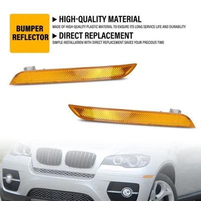 Par de lentes ámbar reflector parachoques lateral izquierdo y derecho para BMW X6 E71 2008-2014 Foto 1 de 4