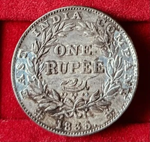 Seltene 1835 British East India Co. 1 Rupie WILLIAM IIII, KING Silbermünze vz KM450 - Bild 1 von 7