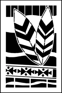 6.5"x10" Clear Plastic Stencil - Tribal Feather (MH134) - Picture 1 of 2
