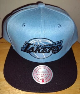 Lakers Los Angeles Hat NBA 2 Tone Baby Blue & Black Snapback Unisex Adult Cap US - Picture 1 of 6