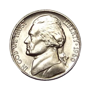 1960-P BEAUTIFUL UNCIRCULATED JEFFERSON NICKEL From OBR Free Shipping - Picture 1 of 3